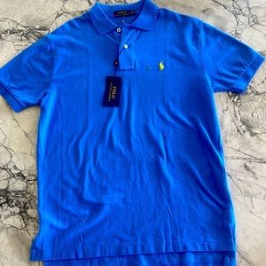 NWT Polo By Ralph Lauren Mens Blue Custom Fit Polo SIZE M